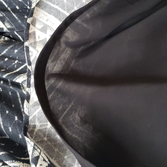 Alice + Olivia navy blue & cream summer dress w weighted lining - Picture 8 of 10